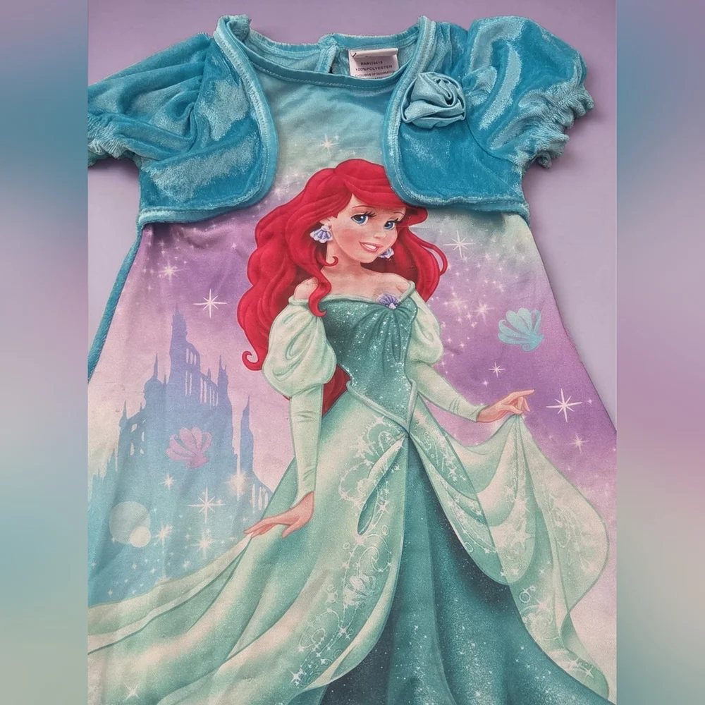 *0965 Little Mermaid Ariel nightgown pajama girls 2T - Picture 2 of 2
